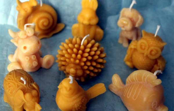 10 bougies animaux en cire d’abeille